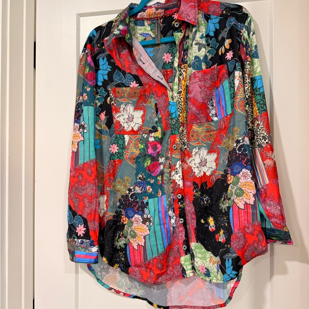 NWOT Multicolor Floral Button-Up Shirt